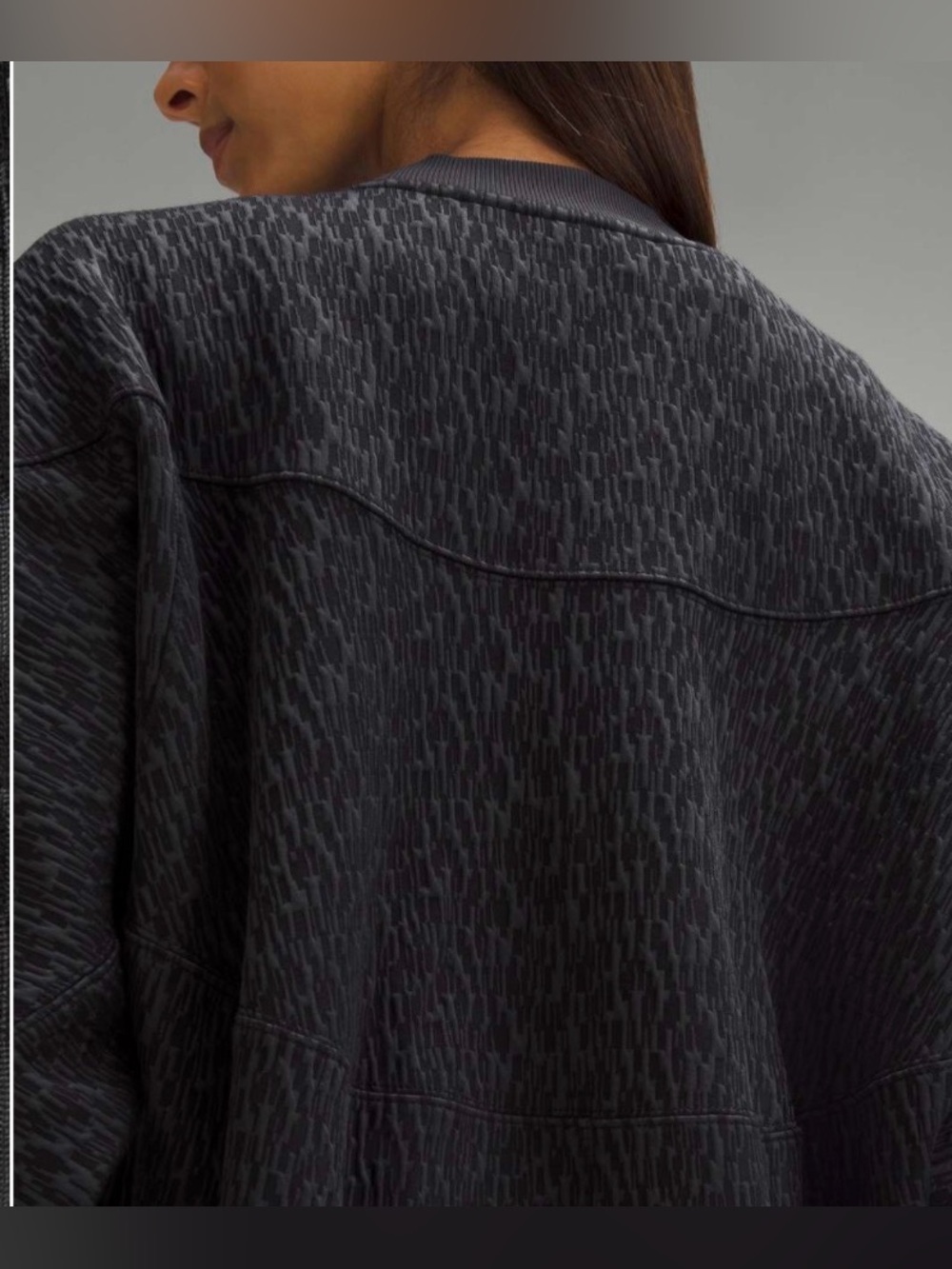 NWOT Lululemon Textured Jacquard
Crewneck Pullover Black / Obsidian oversized